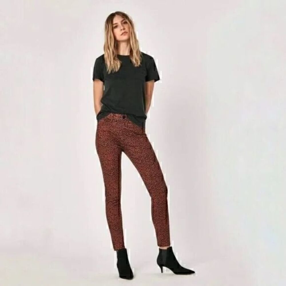 Mavi Womens Tess Brown Animal Print High Rise Skinny Jeans Size 28